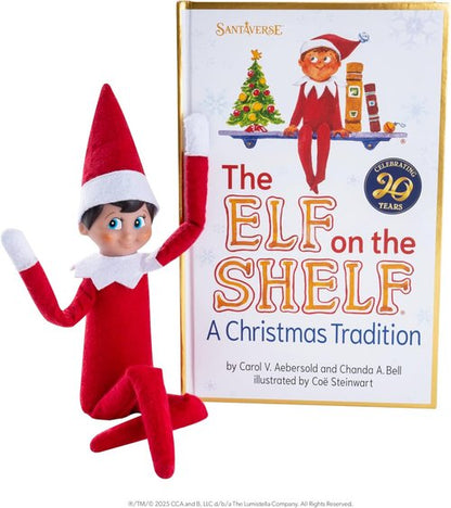 Elf on the Shelf | 20th Anniversary Limited Edition Box Set - Posable Boy Scout Elf with Blue Eyes, Storybook & Collectibles