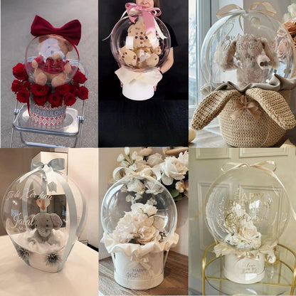 Skiennix Large Clear Balloons - 10 Pack Extra Wide Mouth Bubble Balloons for Gifts & Decor