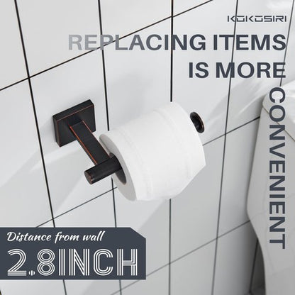 KOKOSIRI Toilet Paper Holder Oil Rubbed Bronze Toilet Roll Holder Hold Mega Rolls Kitchen Bathroom Tissue Paper Dispenser Stainless Steel, B2008ORB