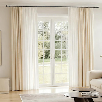 Adjustable Black Curtain Rods by [Brand Name] - 5/8” Diameter, 30-60 Inch for 30-54 Inch Windows