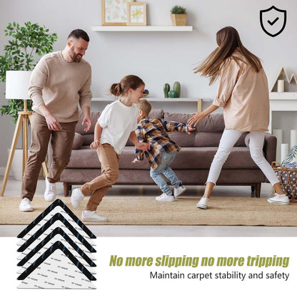 Rug Tape by [Brand Name] - Non-Slip Double-Sided Adhesive for Hardwood Floors | 12 Pcs, No Residue