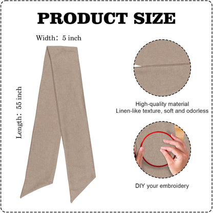 YKW Brown Wreath Sash - 55"x5" Linen Look Ribbon for DIY Embroidery | Rustic Holiday Decor