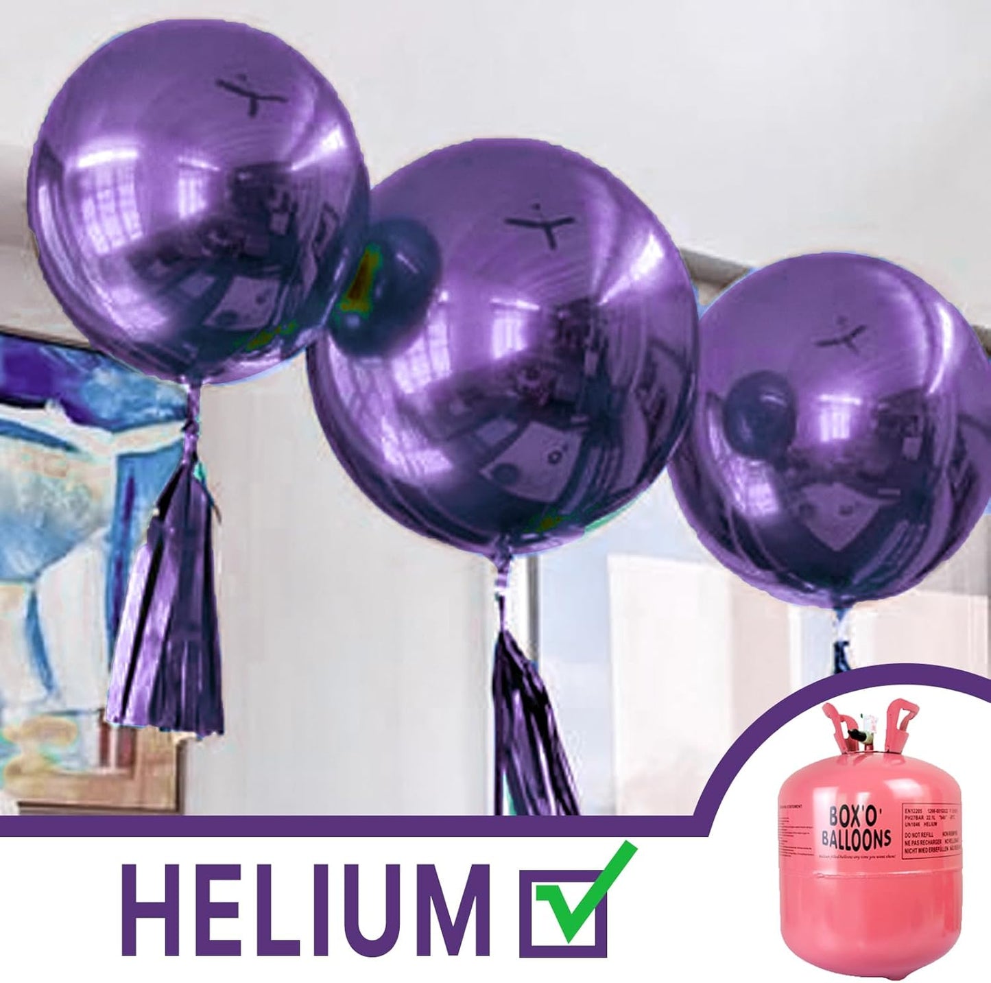 PartyWoo Metallic Purple Balloons - 36 Inch Chrome Latex Helium Balloons for Celebrations | 4 Pack