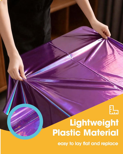 Niuara Iridescent Purple Table Cloth - 4 Pack Disposable 54" × 108" Rectangle Covers for Parties & Events