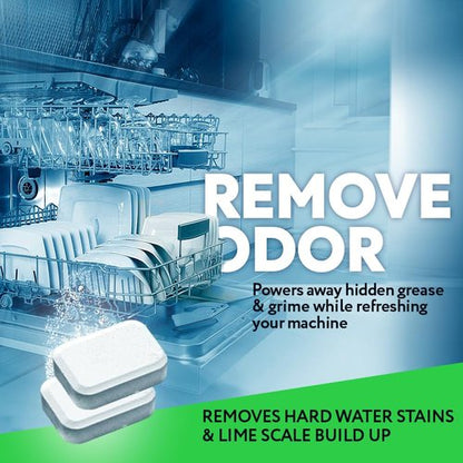 XROM Dishwasher Cleaner Tablets, Plant Based, Deep Clean and Descaler, Removes Odors & Hard Water Stains, 6 Treatments.