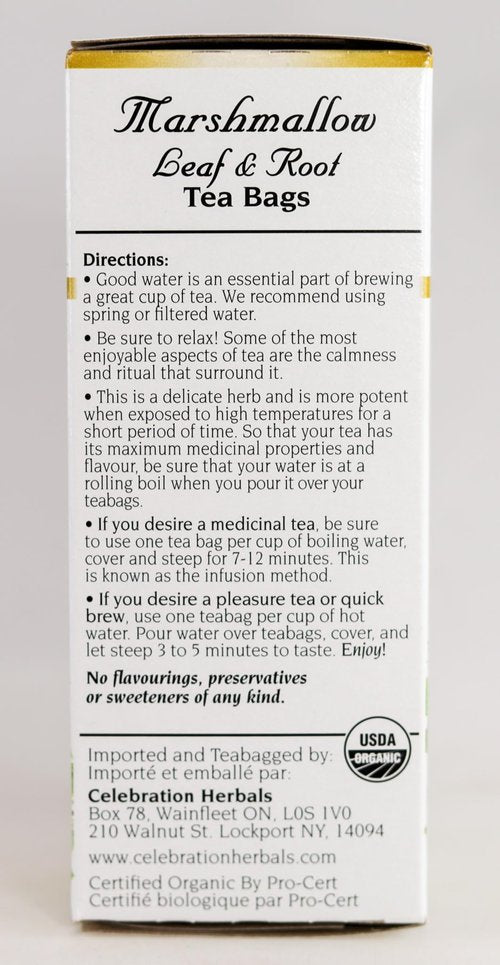 CELEBRATION HERBALS Marshmallow Leaf & Root Organic 24 Bag, 0.02 Pound
