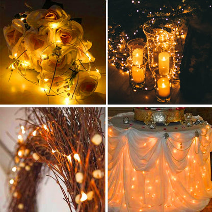 Yiaht 12 Pack Fairy Lights - Battery Operated 7 Feet String Lights | Waterproof Silver Wire for Bedroom & Party Decor