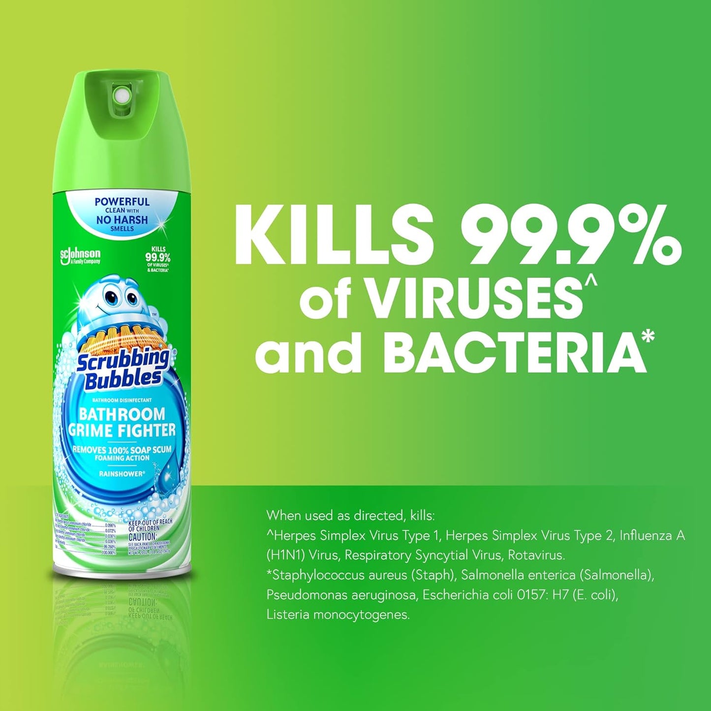 Scrubbing Bubbles Bathroom Cleaner - Foaming Disinfectant for Grime Removal | Rainshower Scent, 20oz