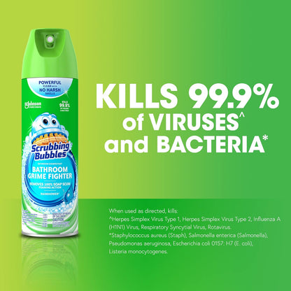 Scrubbing Bubbles Bathroom Cleaner - Foaming Disinfectant for Grime Removal | Rainshower Scent, 20oz
