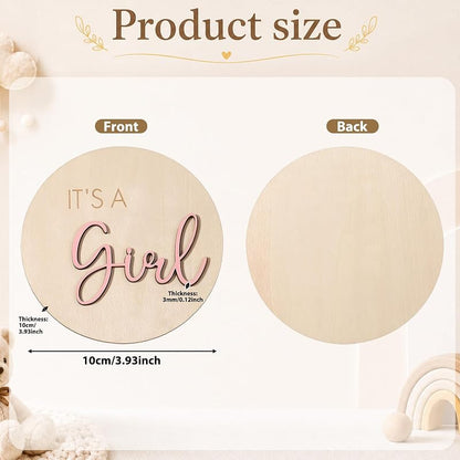 Its a Girl Sign - Wooden Boho Gender Reveal Decor 3.93in Nursery Plaque