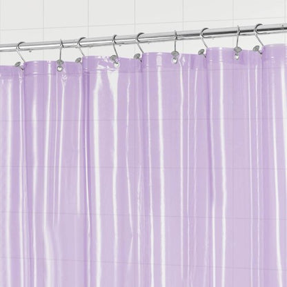 Barossa Design Extra Long Shower Curtain Liner with 3 Magnets - 72" x 84" XL, Waterproof PEVA Lightweight Shower Liner for Bathroom, PVC Free, Metal Grommets - Clear Lavender, 72x84