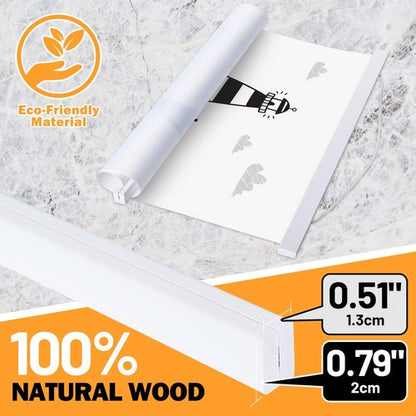 Benjia Magnetic Wooden Poster Frame - Light Wood Hanger for Photos & Artwork | 28" White
