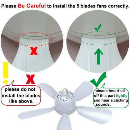 2Pack Socket Fan Light, Ceiling Fans with Lights and Remote, E26 Screw in Light Socket Ceiling Fan Light Bulb, Dimmable Lower Powerful Airflow Quiet LED Fan Lights for Bedroom Living Room Kitchen