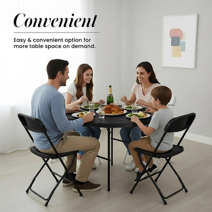 Our Modern Space 3.5 Feet Circular Round Foldable Table with Built in Handle & Steel Legs | Heavy Duty Portable | Perfect for Party, Dining, Wedding, Events, Picnic Indoor, Outdoor, Camping, Utility