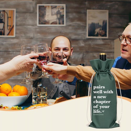 Grey Funny New Chapter Wine Bag New Beginnings Gifts for Women Men Farewell Gifts for Friends Going Away Gifts for Coworkers Women Men Moving Away Gifts for Friends New Teacher Gifts