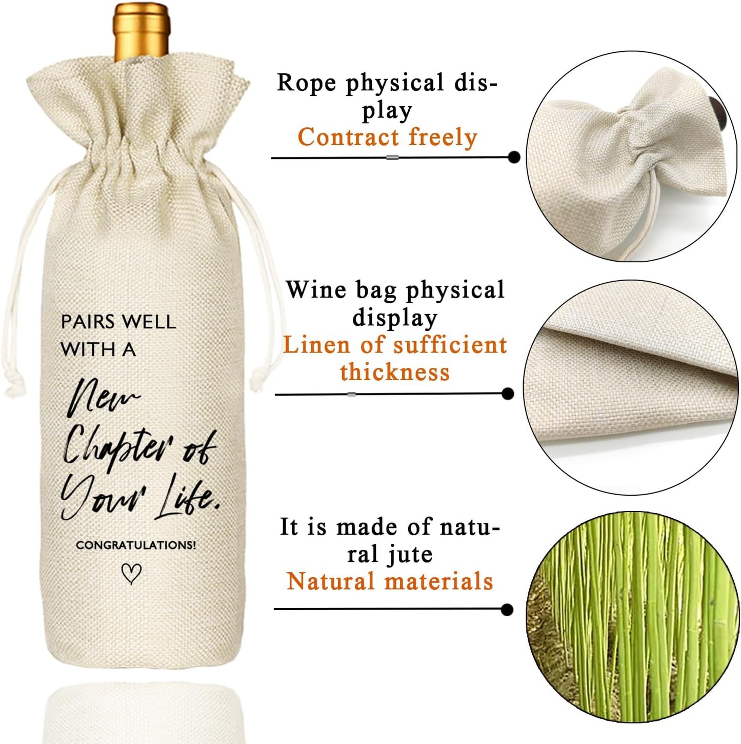 New Job Gifts Wine Glass, Farewell Gifts for Coworkers Women Men, Funny New Job Glass and Wine Bag Set, Going Away Gift for Friends Boss Colleague, Pairs Well With a New Chapter of Your Life