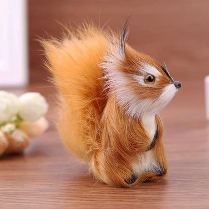 Skiennix Realistic Furry Squirrel | Lifelike Faux Fur Easter Basket Stuffer | 3.1 Inch Home Decor