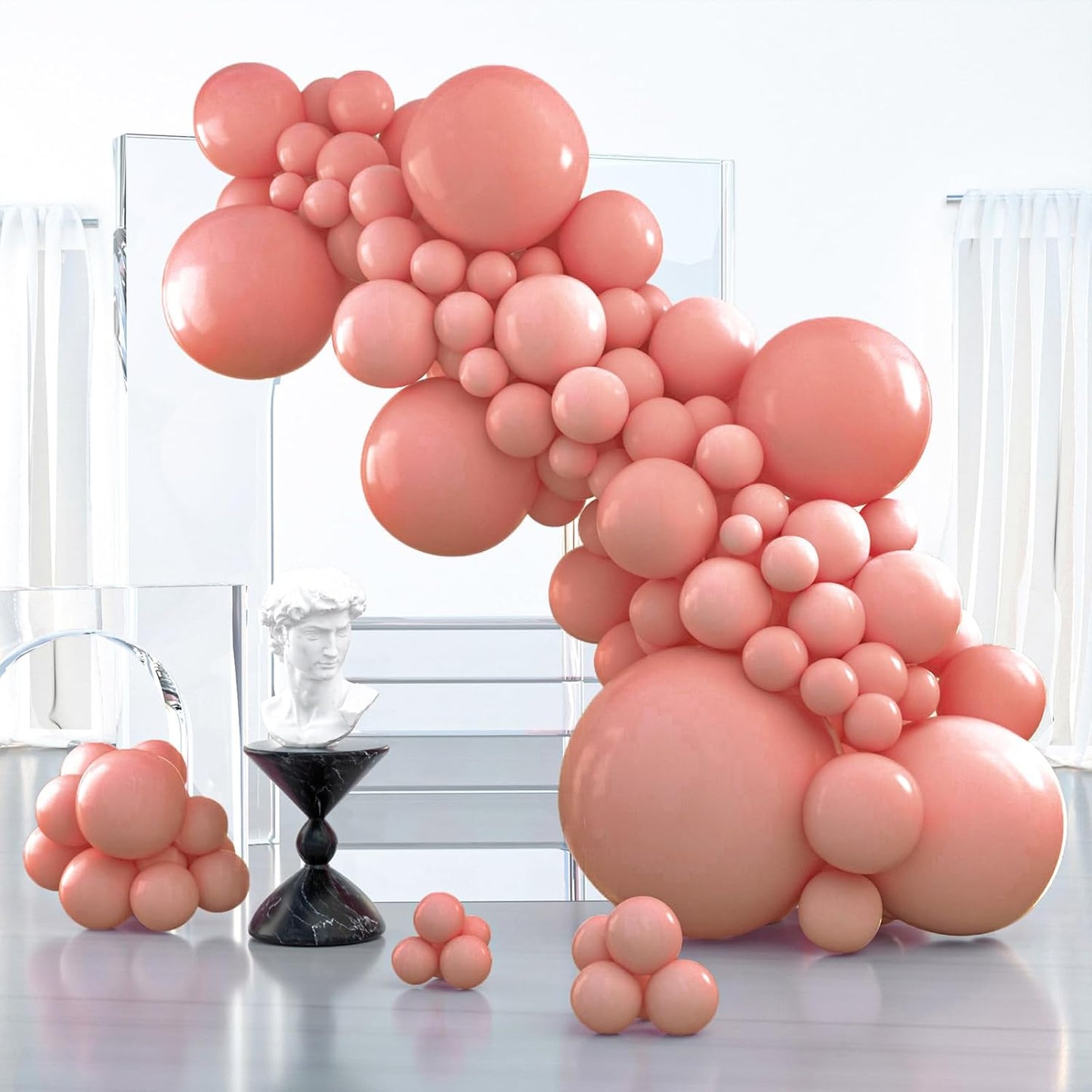 PartyWoo Dusty Pink Balloon Arch Kit - 127pcs in Various Sizes for Baby Shower & Birthday Decor | Blush Pink