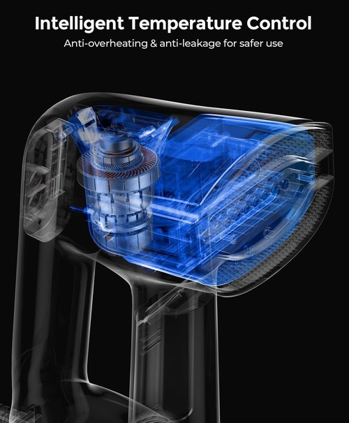 LyriFine Vacuum Steamer for Clothes, 3500Pa Suction Clothes Steamer Handheld, 2-in-1 Steamer&Iron Garment Steamer, 3 Modes& 360° Leak-proof Technology Fabric Steamer for Wrinkle Removal (for 110-120V)