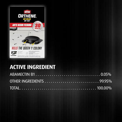Ortho Orthene Ant Killer Ant Bait, Indoor Ant Killer, Kills The Queen and The Colony, 12 Stations