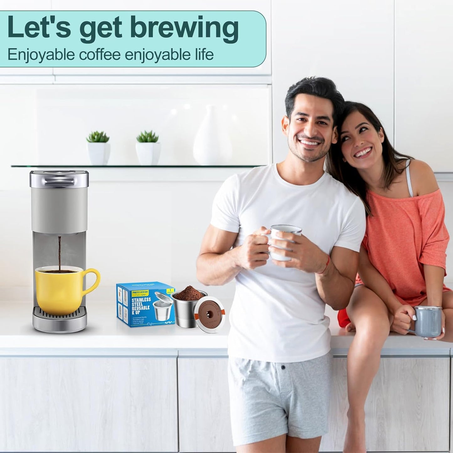 RETHONE K Cup Reusable Coffee Pods - Stainless Steel Compatible with Keurig 1.0 & 2.0 | 1 Pack