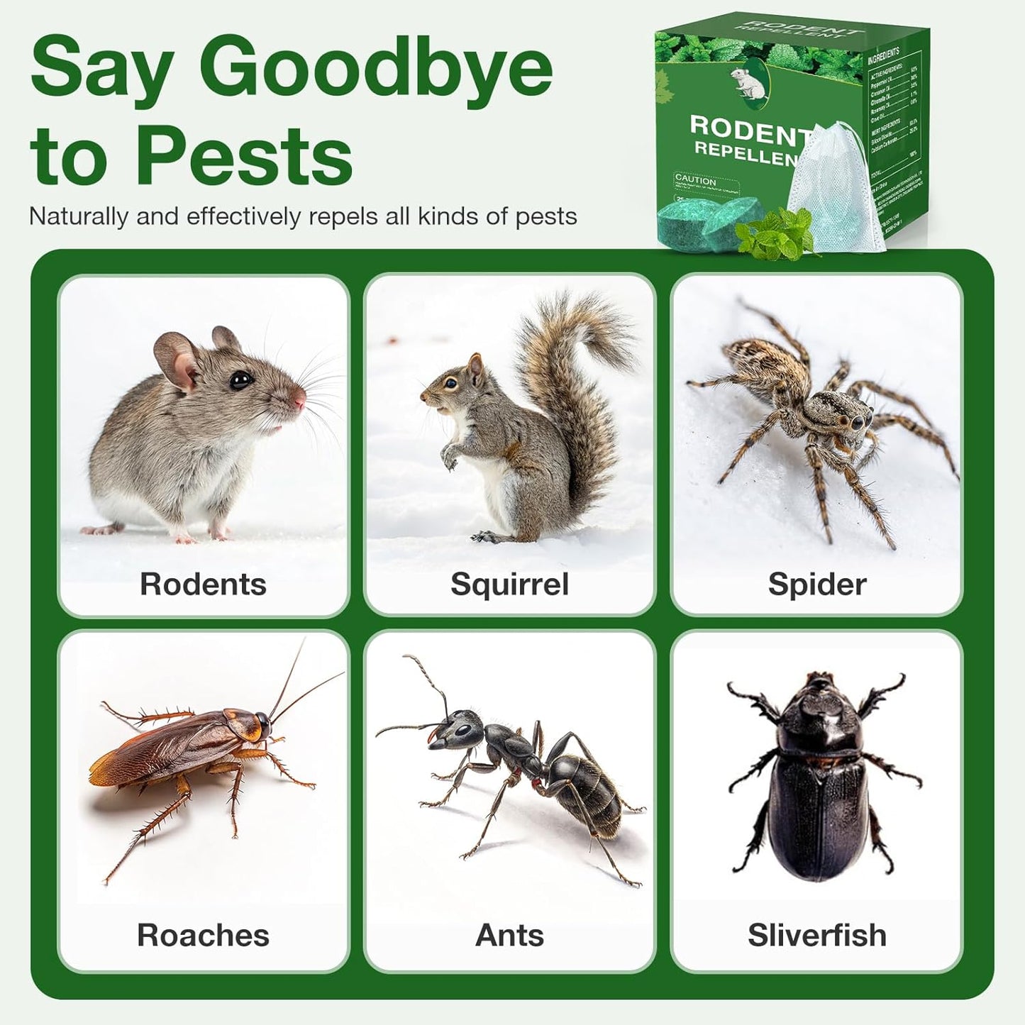 Skiennix Mouse Repellent Balls - 25 Pack Peppermint Oil Formula | Natural Rodent Deterrent for Home & Garden, Safe for Family & Pets