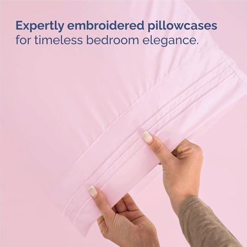 Comfy Twin XL Size 3 Piece Sheet Set - Breathable Cooling Bed Sheets - Luxury Hotel Quality - Deep Pockets, Soft, Wrinkle-Free - Oeko-Tex Certified - Light Pink