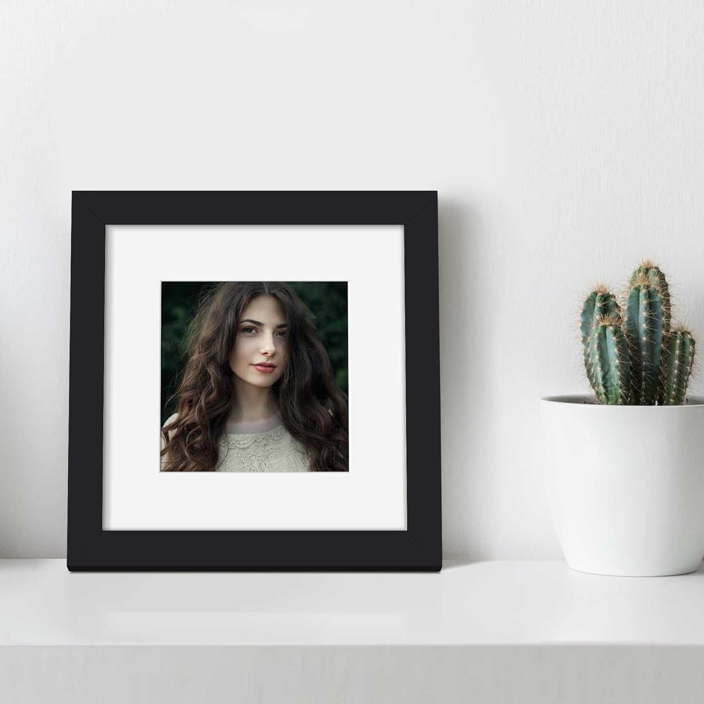 Upsimples 6x6 Picture Frame - Display 4x4 Photos with Mat or 6x6 Without | Black, 1 Pack