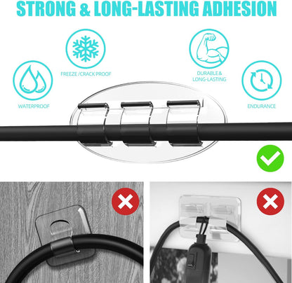 Skiennix Heavy-Duty Hooks for Outdoor String Lights - 30Pcs Waterproof Adhesive Clips for Easy Hanging