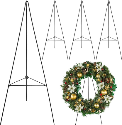 Soaoo Christmas Wreath Stand - Metal Easel for Cemetery Grave Flower Holder | 30-Inch Gravestone Decor