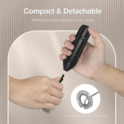 Skiennix Handheld Milk Frother - Rechargeable Electric Whisk for Coffee, Latte & Matcha | Perfect for Hot Chocolate & Protein Drinks