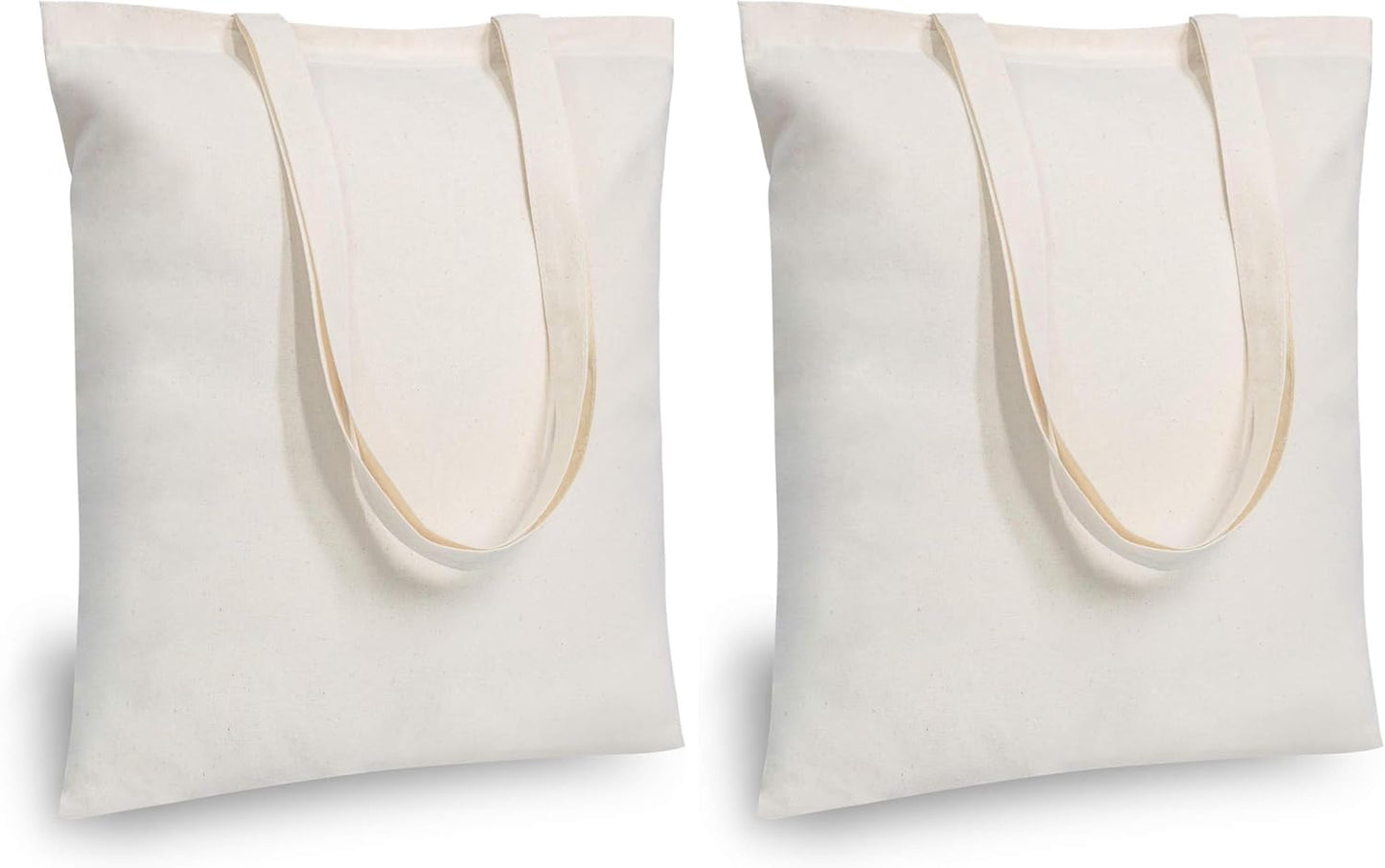 TOPDesign 48-Pack Cotton Tote Bags - Lightweight Reusable 16"x15" Grocery Bags for DIY & Promotions