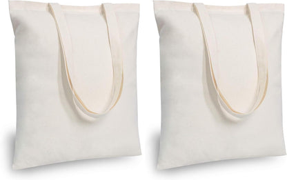 TOPDesign 48-Pack Cotton Tote Bags - Lightweight Reusable 16"x15" Grocery Bags for DIY & Promotions