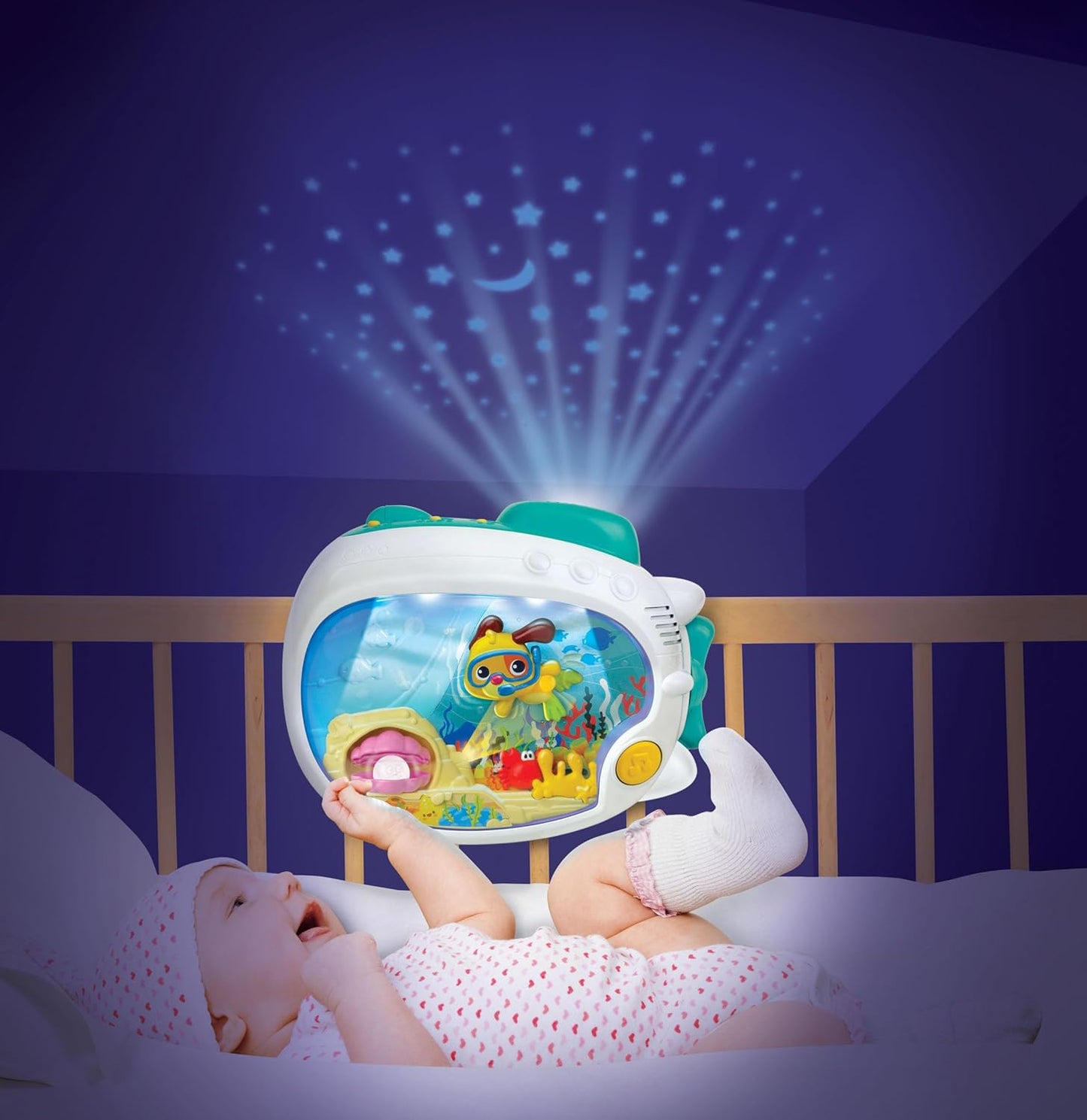 Winfun 3-in-1 Soothing Seas Nightlight - Music Box Projector with Calming Lullabies | Perfect for Crib or Tabletop