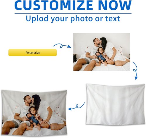 BlingPainting Custom Tapestry - Create Your Own Personalized Backdrop for Home Decor | 30" W x 30" L