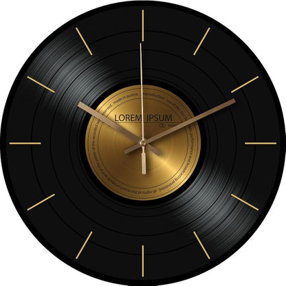Wall Clock 12 Inch Glass Vinyl Record | Silent Battery-Operated Music Theme Clock - Size D