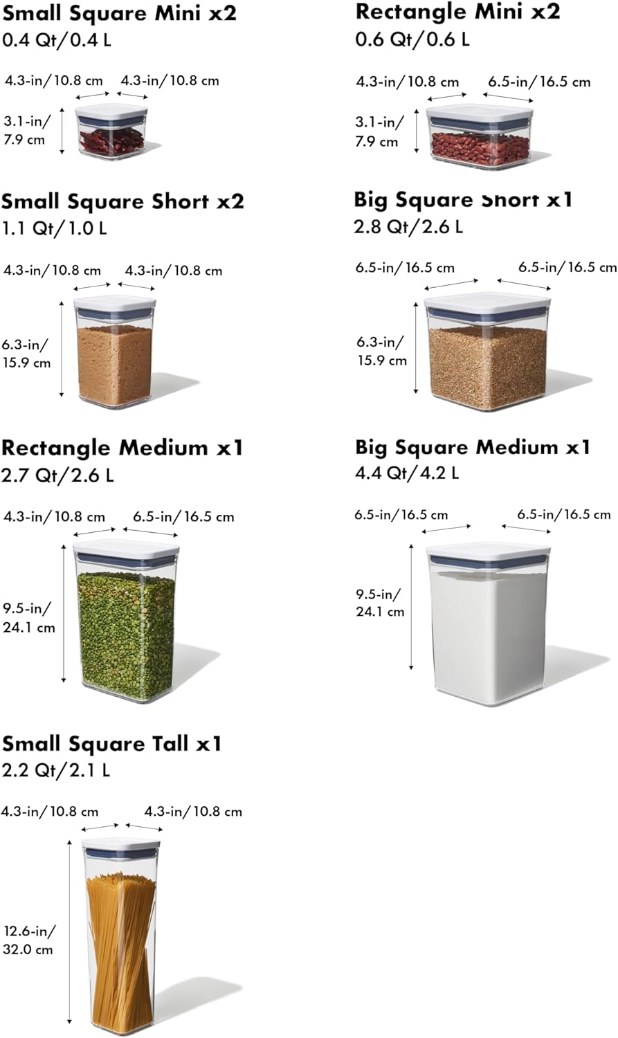 OXO Good Grips 10-Piece POP Container Set - Airtight Food Storage for Freshness & Organization