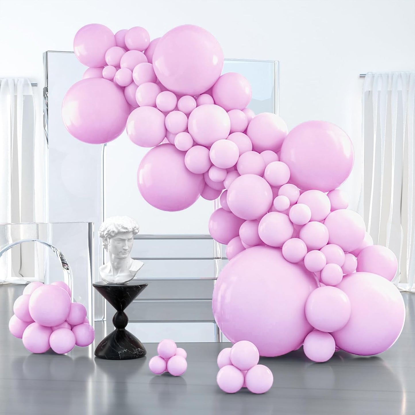 PartyWoo Baby Pink Balloons - 100pcs Pastel Balloon Arch Kit for Baby Shower & Birthday Decor | 5-36 Inch Sizes