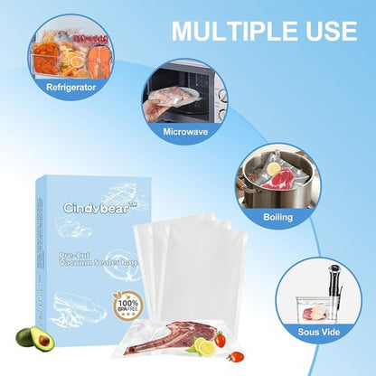 FoodSaver Vacuum Sealer Bags - 100 Pre-Cut BPA-Free 8 x 12 Inch Heavy-Duty Storage Bags
