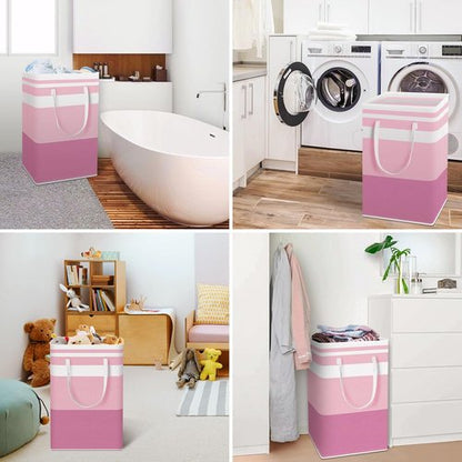 HomeHacks Large Waterproof Laundry Baskets - Collapsible Hampers with Reinforced Handles | 88L Each, Pink