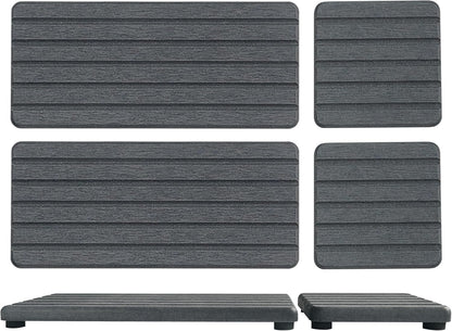 NiuYichee Diatomite Coasters - Set of 4 Water Absorbent Kitchen & Bathroom Trays | Modern Home Decor