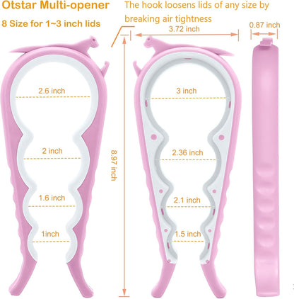 Otstar Jar Opener - Easy Grip Bottle & Can Opener for Seniors with Arthritis | Pink Color