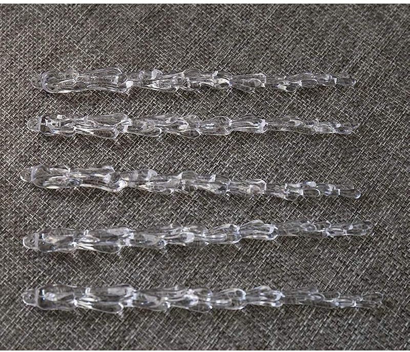 50 Pcs Clear Acrylic Icicle Ornaments Set for Christmas Tree Decoration - 5.25 in