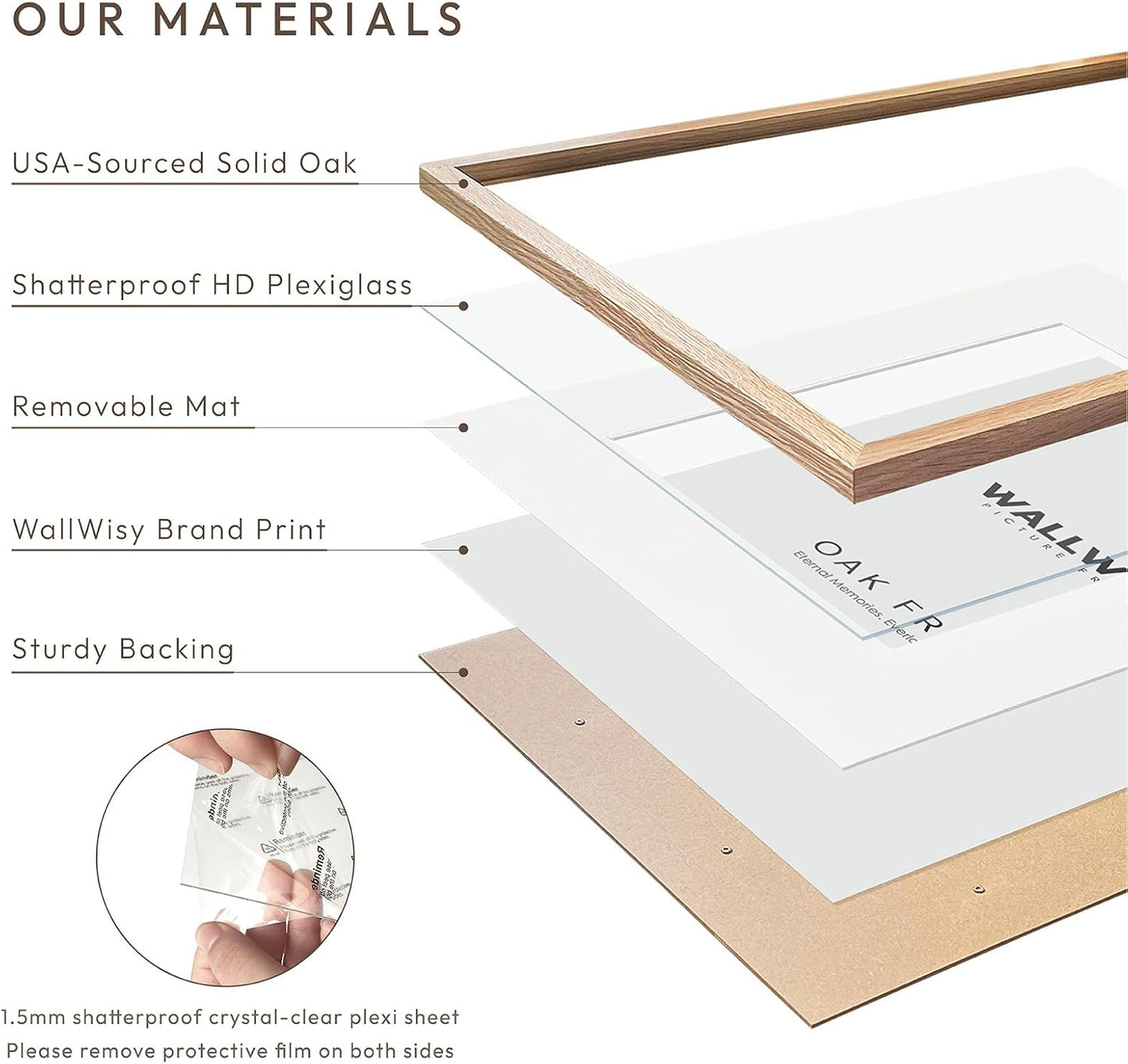 Solid Oak 8x10 Picture Frame by [Brand Name] - Elegant Photo Display with Mat for 5x7 Photos