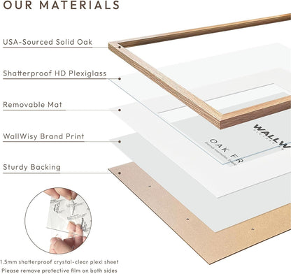 Solid Oak 8x10 Picture Frame by [Brand Name] - Elegant Photo Display with Mat for 5x7 Photos