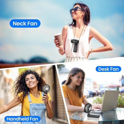 HandFan | Upgraded 5200mAh Portable Handheld Fan - 5 Speeds, 180° Foldable Design, Black