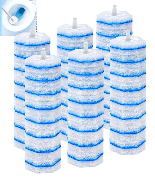 60 Pcs Disposable Toilet Wand Refills for Clorox, 5X Cleaning Power Scrubber, Upgrade Fiber Cleaner Heads for for Toilet and Bathroom Cleaning