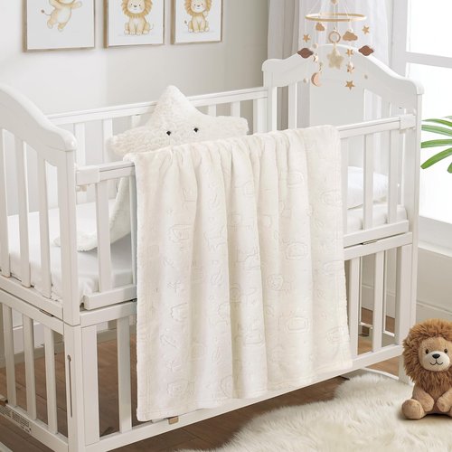 BORITAR Fleece Baby Blanket 3D Animal Blanket, Ultra Soft Fluffy Baby Blankets for Boys Girls, Cozy Infant Toddler Newborn Receiving Blankets for Crib Stroller (30x40 Inches, Cream)