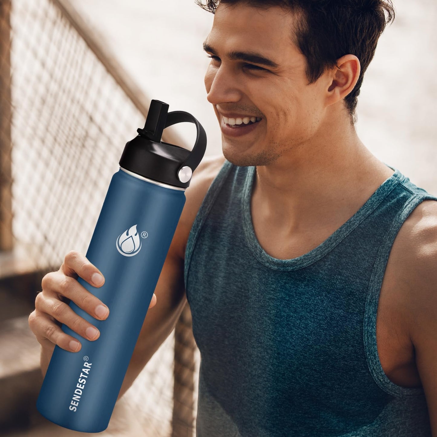 Skiennix Insulated Water Bottle - 32 Oz Stainless Steel Wide Mouth | Double Wall, Leak Proof, Keeps Drinks Cold or Hot for 24 Hrs