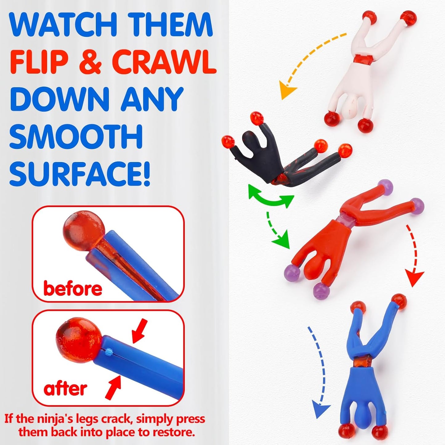 Skiennix 35PCS Sticky Wall Climbers | Fun Ninja Party Favors for Kids | Ideal for Birthdays & Goodie Bags
